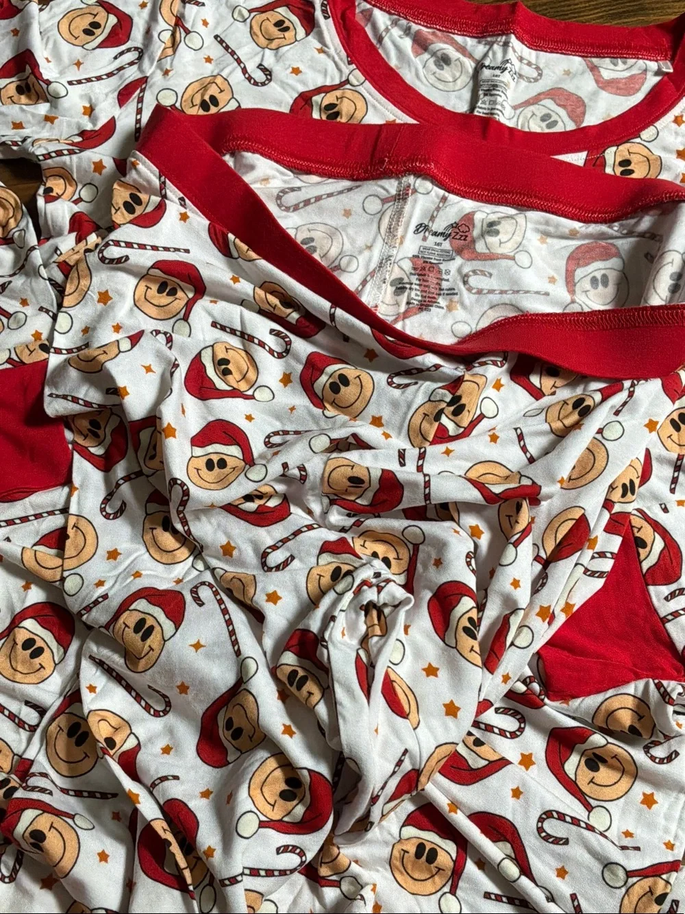 Kids Red and White Santa Face Pajama Set